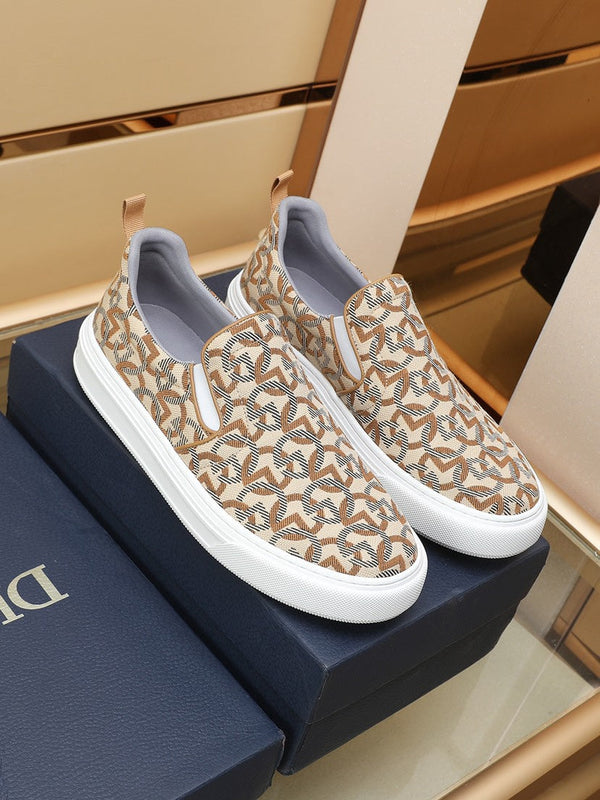 CD SOLAR SLIP-ON BEIGE MIX BROWN FABRIC