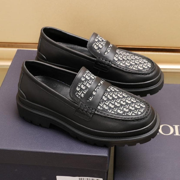 CD EXPLORER LOAFER BLACK AND WHITE JACQUARD