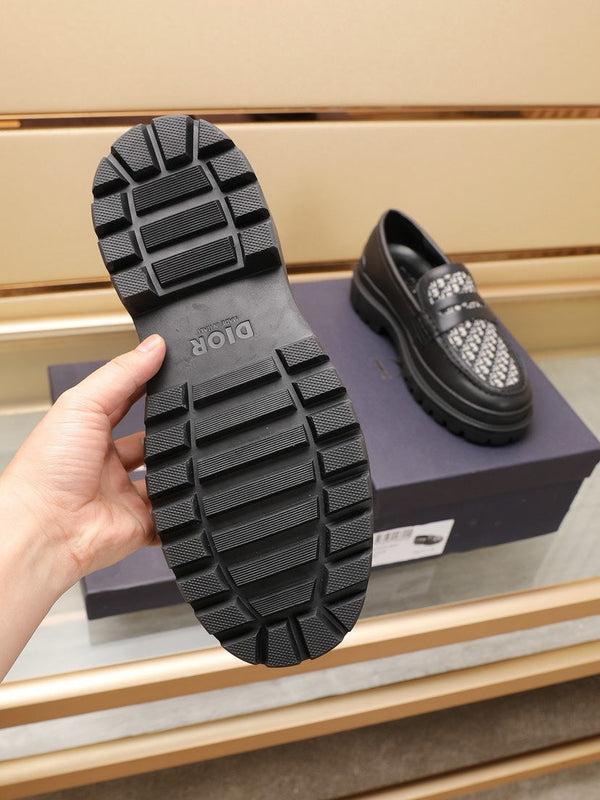 CD EXPLORER LOAFER BLACK AND WHITE JACQUARD