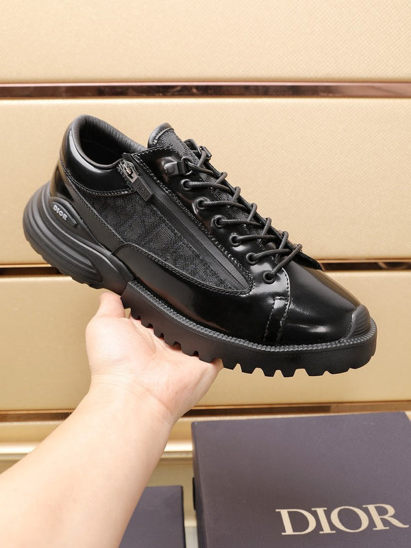CD COMBAT DERBY SHOE BLACK POLISHED CALFSKIN