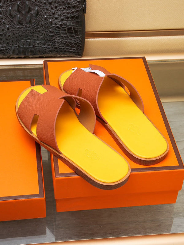 HM IZMIR SANDAL FIRE AND LEMON CALFSKIN