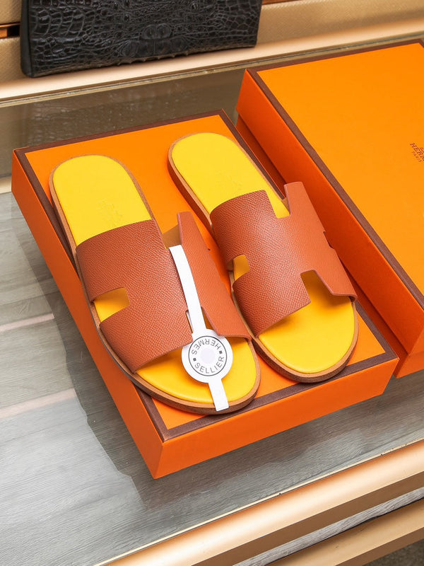 HM IZMIR SANDAL FIRE AND LEMON CALFSKIN