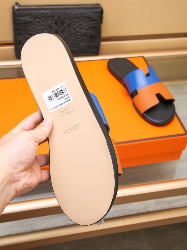 SANDALO HM IZMIR COBALTO E PELLE DI AGNELLO TIGRE