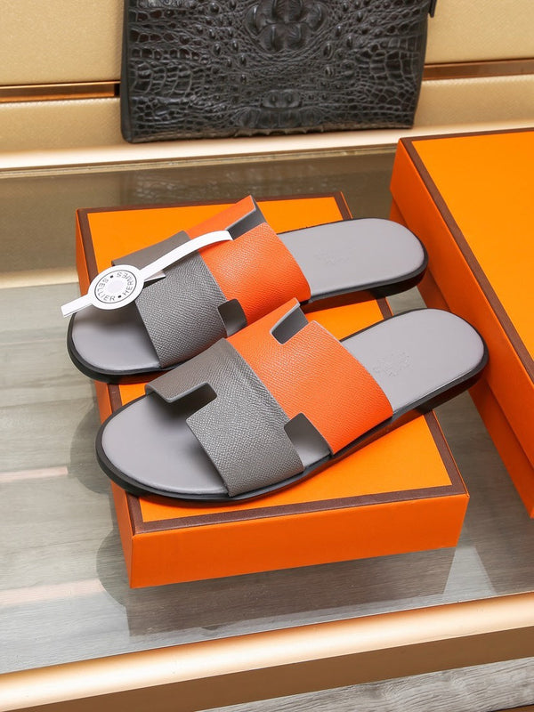 HM IZMIR SANDAL GRAY AND TIGER LAMBSKIN