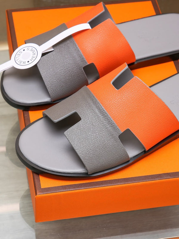 HM IZMIR SANDAL GRAY AND TIGER LAMBSKIN