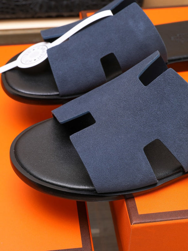 SANDALO HM IZMIR IN CAMOSCIO INDACO