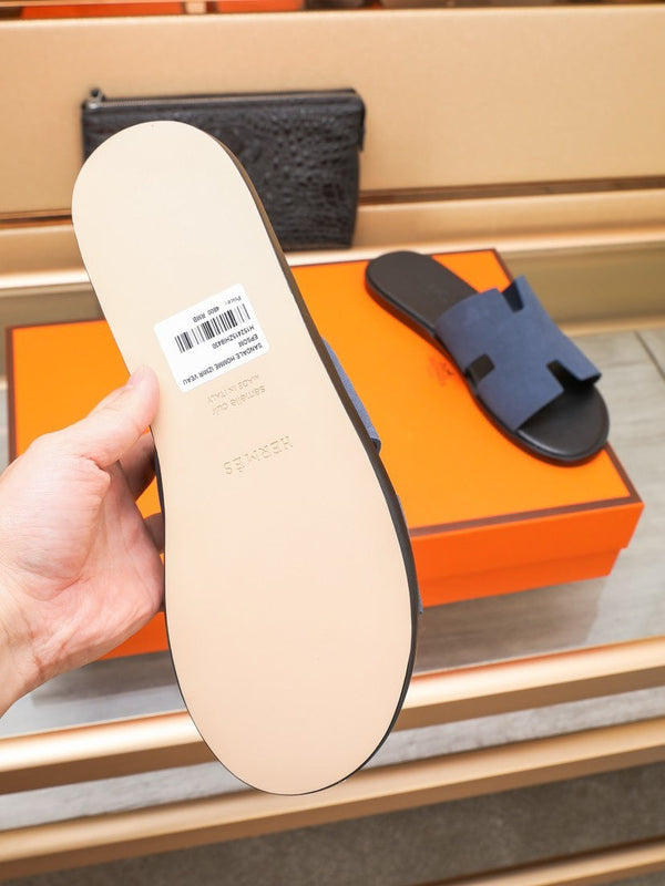 SANDALO HM IZMIR IN CAMOSCIO INDACO