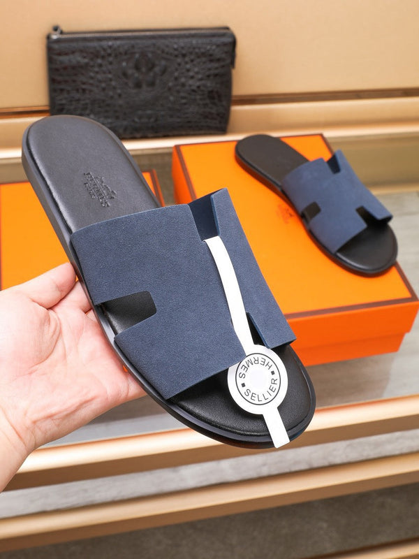 SANDALO HM IZMIR IN CAMOSCIO INDACO