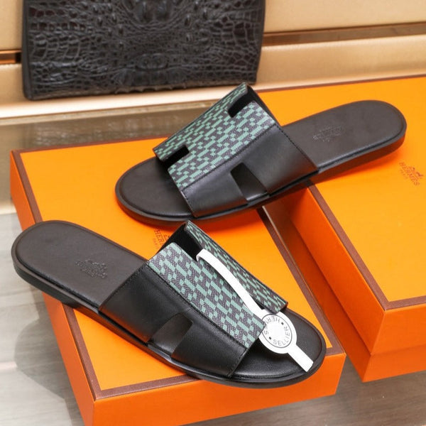 HM IZMIR SANDAL BLACK AND SAPPHIRE LAMBSKIN