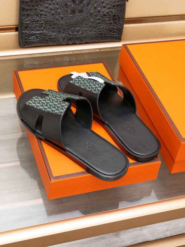 HM IZMIR SANDAL BLACK AND SAPPHIRE LAMBSKIN