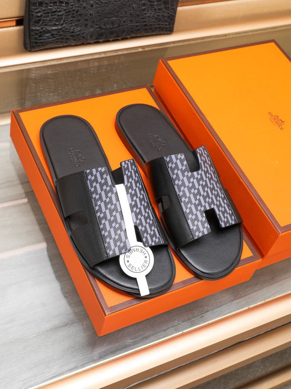 HM IZMIR SANDAL BLACK AND LAVENDER LAMBSKIN