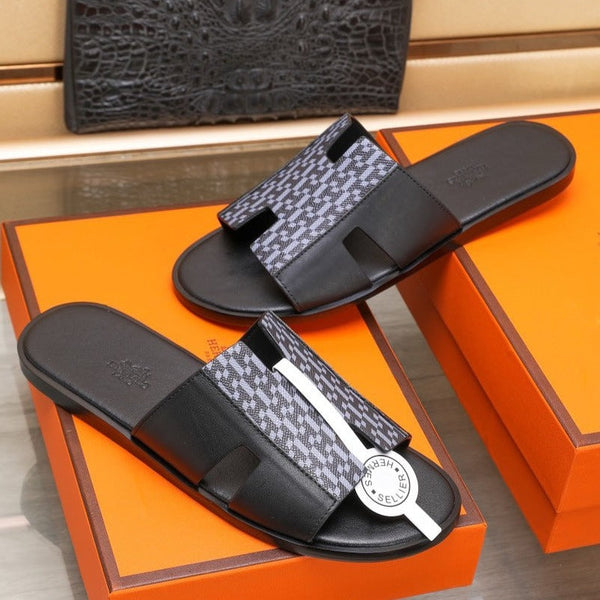 HM IZMIR SANDAL BLACK AND LAVENDER LAMBSKIN