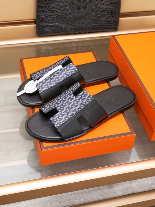 HM IZMIR SANDAL BLACK AND LAVENDER LAMBSKIN