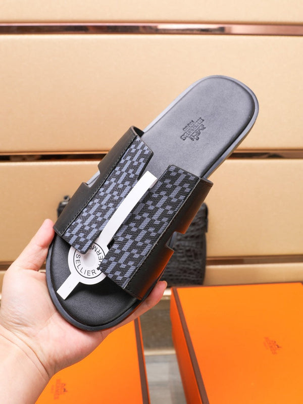 HM IZMIR SANDAL BLACK AND LAVENDER LAMBSKIN