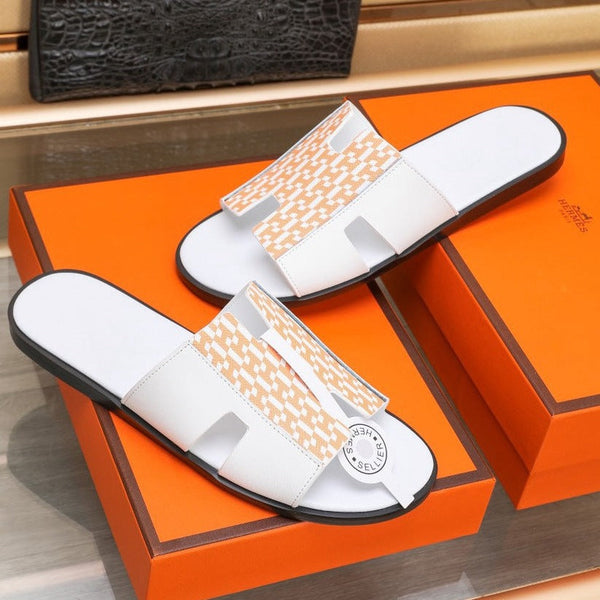 SANDALO HM IZMIR BIANCO E PELLE DI AGNELLO MANDARINO