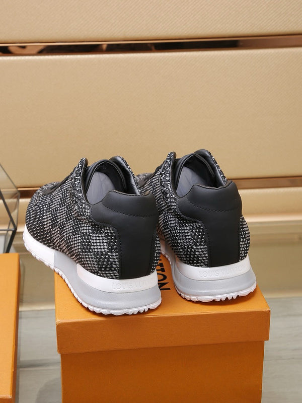 LV CLASSIC SNEAKER IN BLACK MIX WHITE LUMINOUS KNIT
