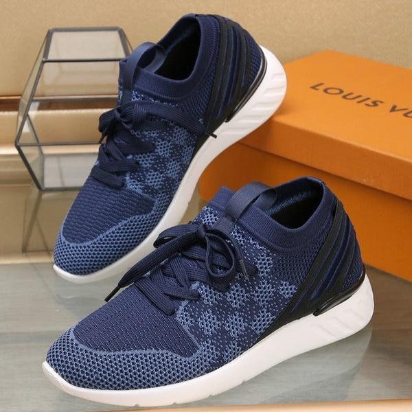 LV SNEAKERS IN COBALT BLUE MESH FABRIC
