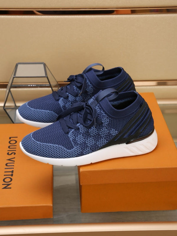 LV SNEAKERS IN COBALT BLUE MESH FABRIC