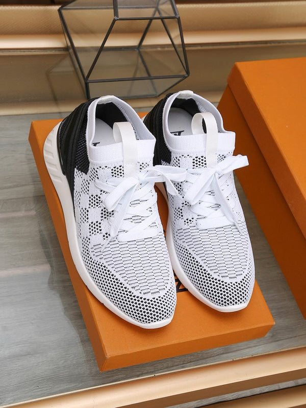 SNEAKERS LV IN TESSUTO A RETE BIANCO E NERO