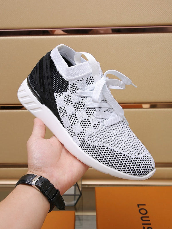 SNEAKERS LV IN TESSUTO A RETE BIANCO E NERO