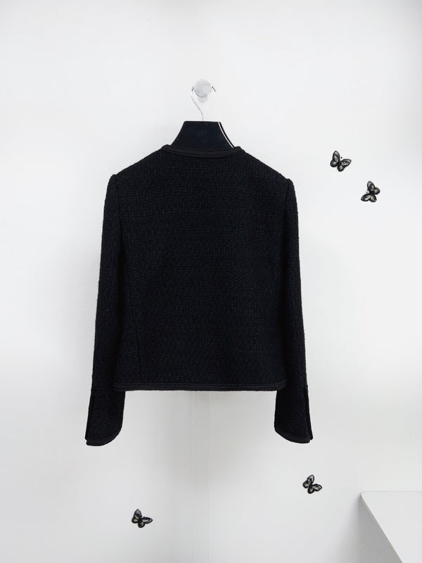 Celine Jacket Black Gold Wool Cotton 290442