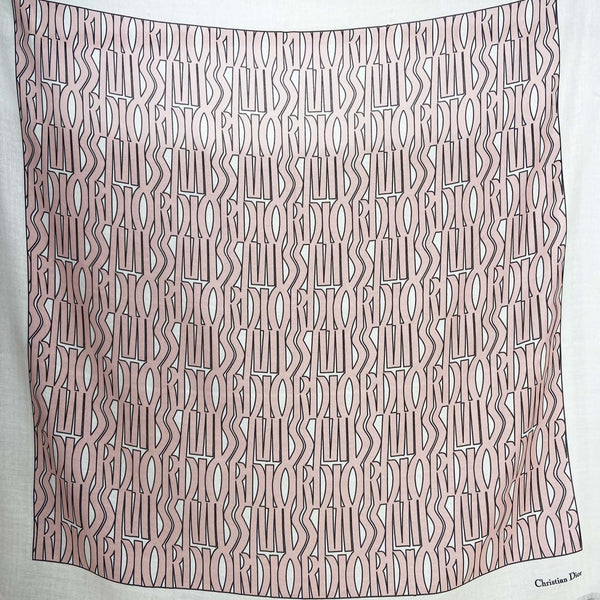 SCIALLE MISS DIOR ALLOVER 140 CM IN CASHMERE SETA BIANCO MIX ROSA PALLIDO 411631