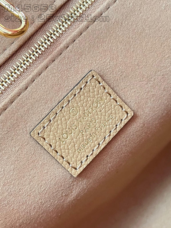 Speedy Bandouliere 20 Brown White Monogram Empreinte Calfskin