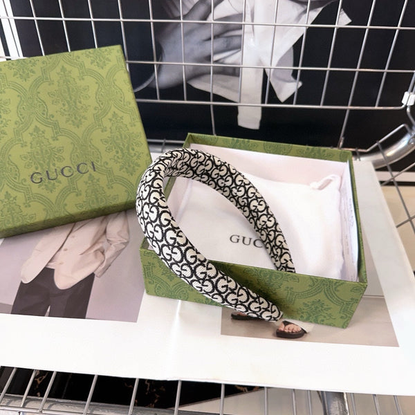 THICK HEADBAND IN WHITE MIX BLACK MONOGRAM CANVAS 406136