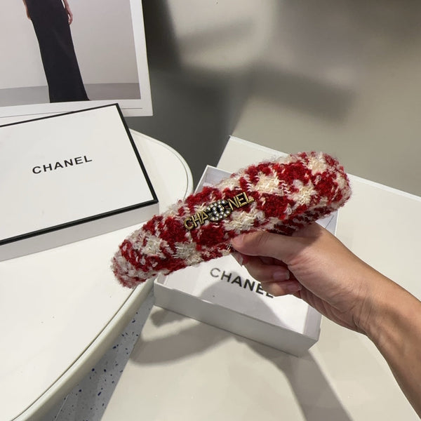 CHERRY RED MIX WHITE WOOL HAIRBAND 412546