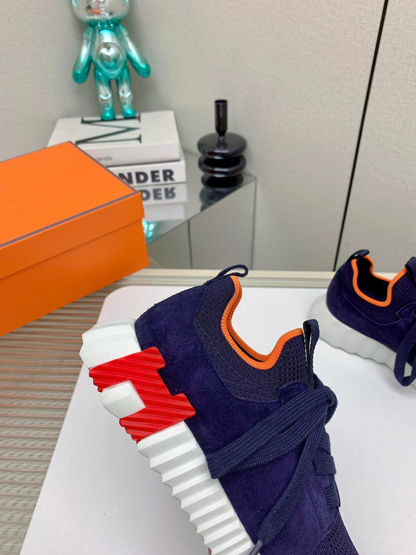 HM Depart Slip-on Sneaker In Navy Blue Woven Fabric 106330