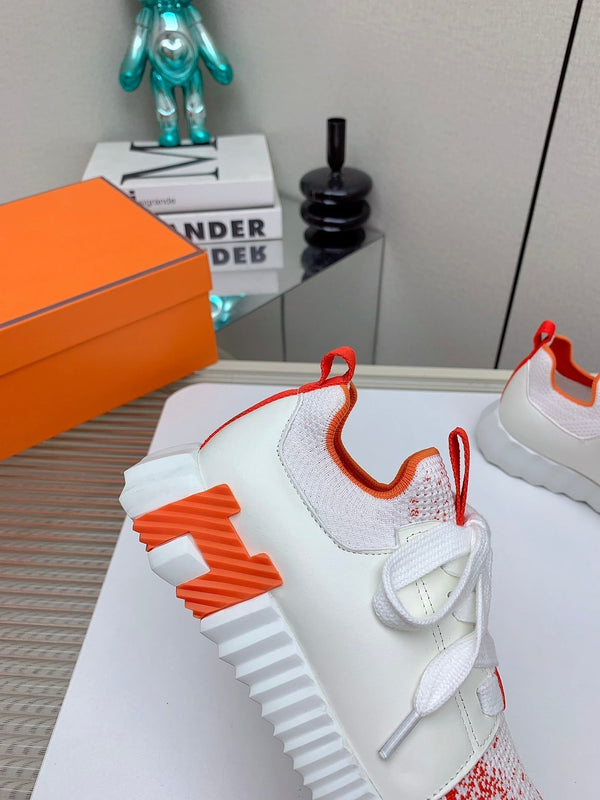 HM Depart Slip-on Sneaker In Red Omber White Woven Fabric 106334