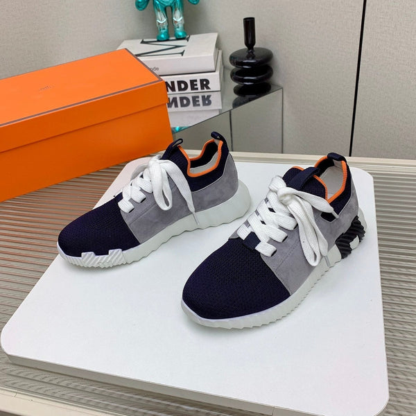 HM Depart Slip-on Sneaker In Dark Navy Blue Woven Fabric 106336