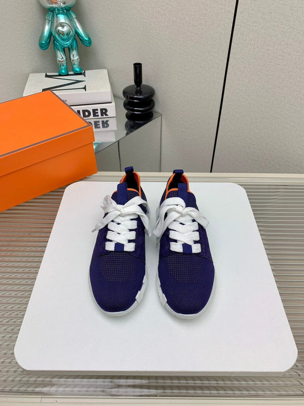 HM Depart Slip-on Sneaker In Navy Blue Woven Fabric 106325