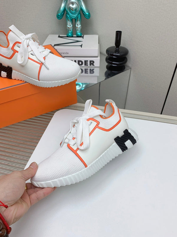 HM Depart Slip-on Sneaker In White Woven Fabric 106323