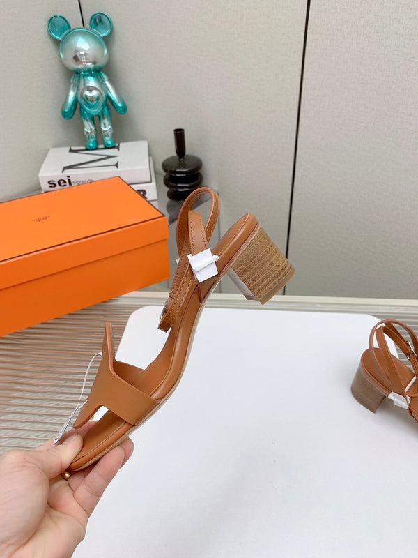 HM Juliette 60 Sandal In Brown Lambskin 106181