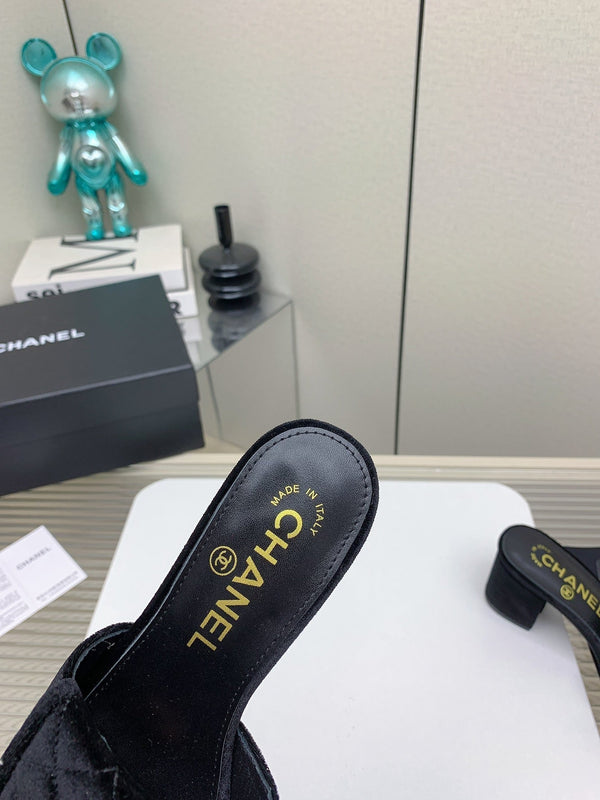 CC Mule Sandals 50mm In Black Velvet 148937