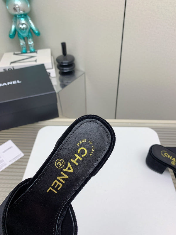 CC Mule Sandals 50m In Black Velvet 148971