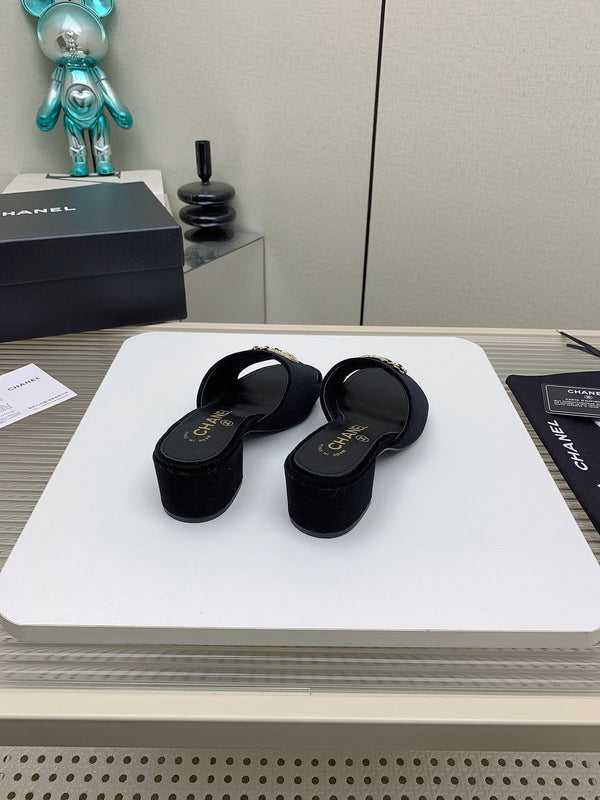 CC Mule Sandals 50m In Black Velvet 148971