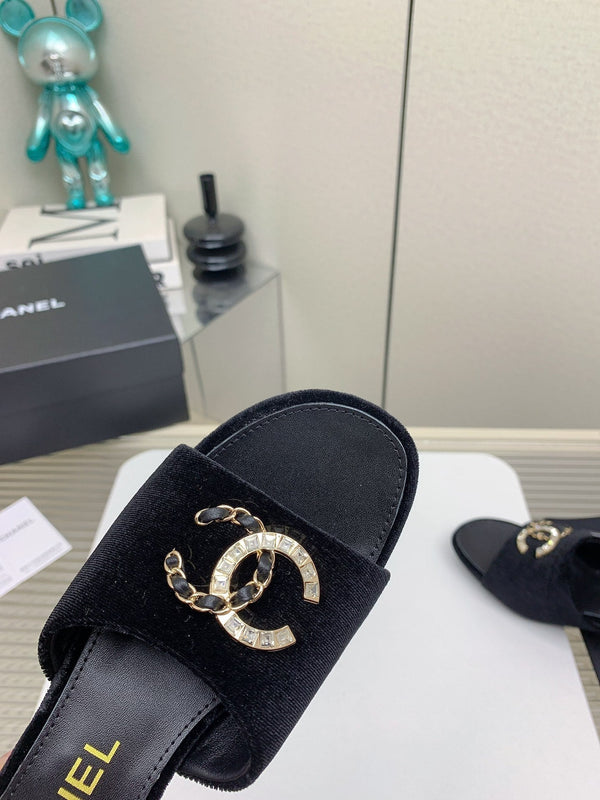 CC Mule Sandals 50m In Black Velvet 148971