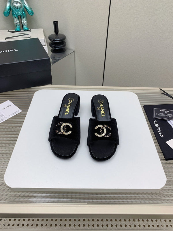 CC Mule Sandals 50m In Black Velvet 148971