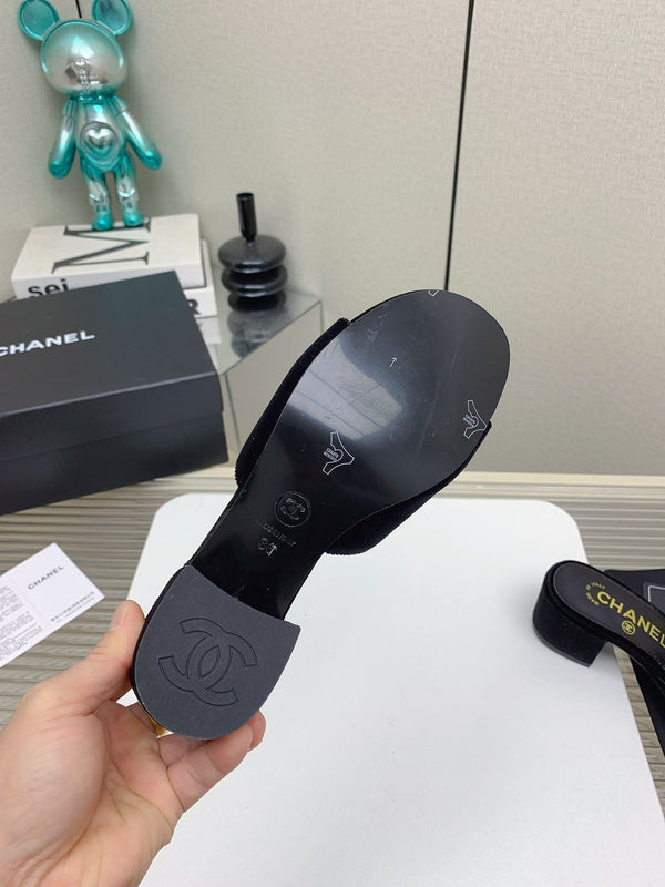 CC Mule Sandals 50m In Black Velvet 148971