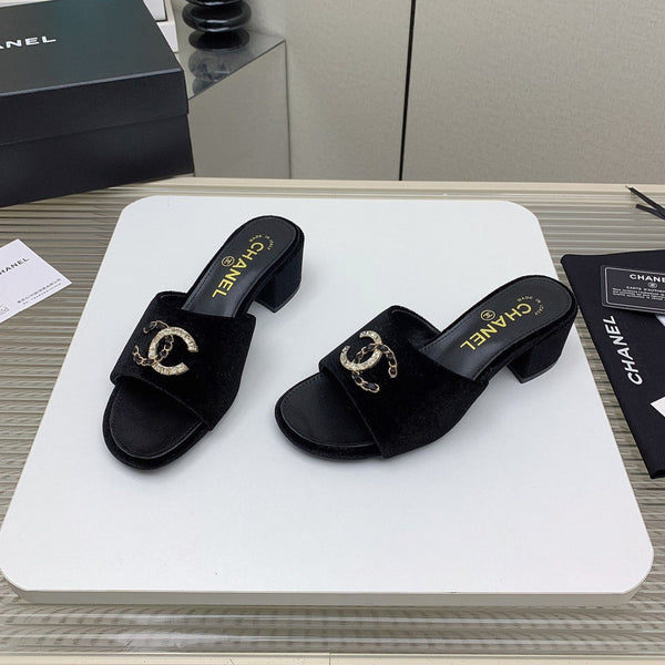 CC Mule Sandals 50m In Black Velvet 148971