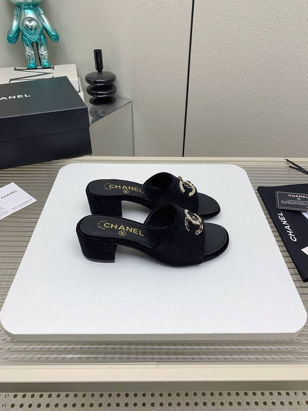 CC Mule Sandals 50m In Black Velvet 148971