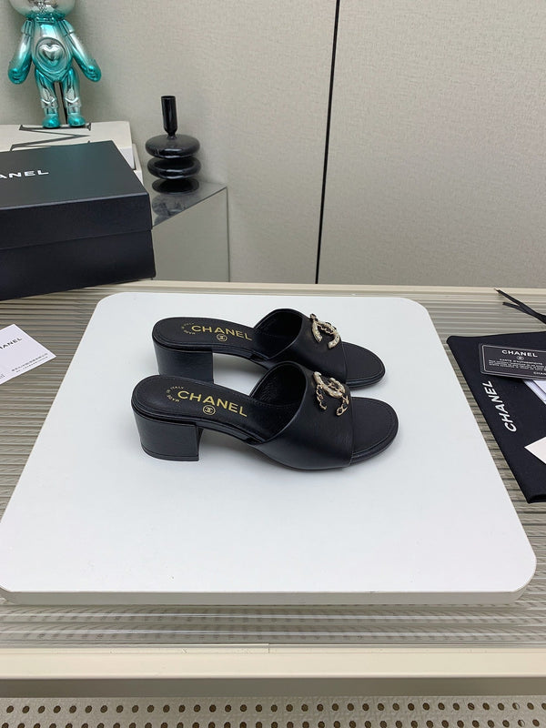 CC Mule Sandals 50m In Black Lambskin 148976