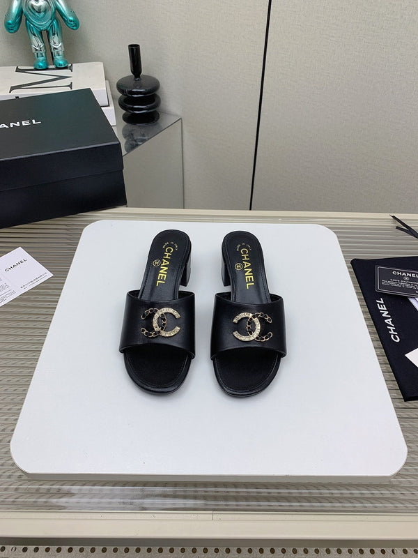 CC Mule Sandals 50m In Black Lambskin 148976