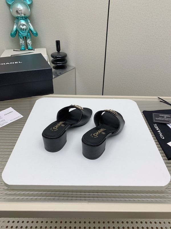 CC Mule Sandals 50m In Black Lambskin 148976