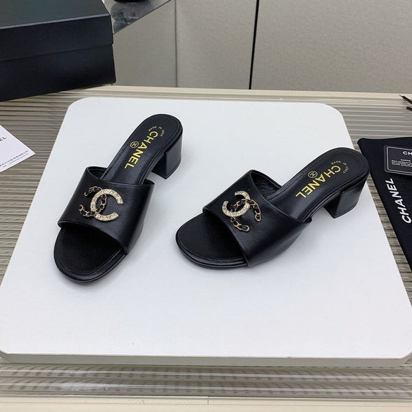 CC Mule Sandals 50m In Black Lambskin 148976