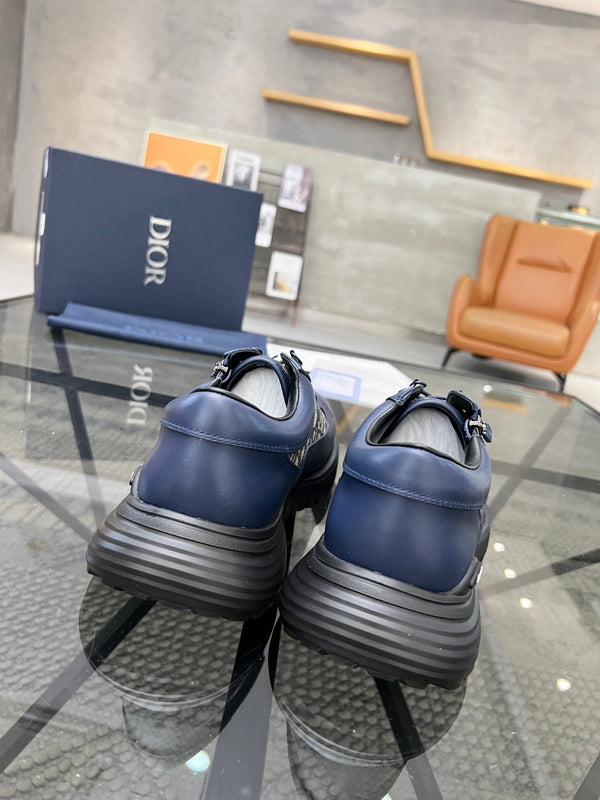 CD COMBAT DERBY SHOE NAVY CALFSKIN