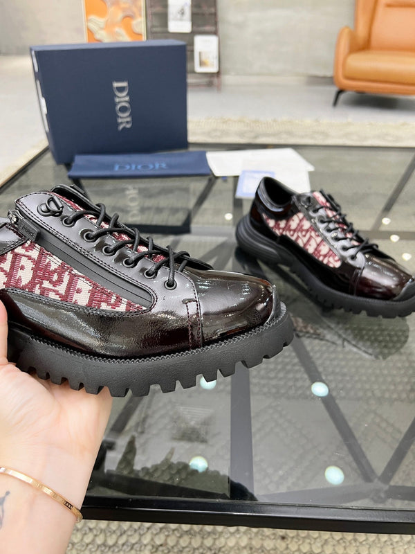 CD COMBAT DERBY SHOE WINE POLISHED CALFSKIN