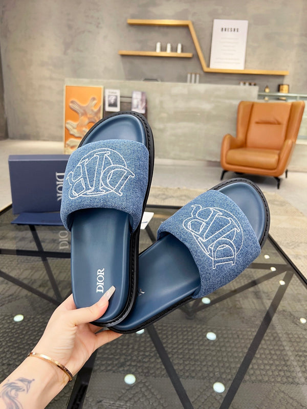 CD AQUA SLIDE SANDAL BLUE DENIM